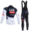 Set Fietsshirt Lange Mouw + Lange Koersbroek 2025 UAE TEAM EMIRATES Zwart